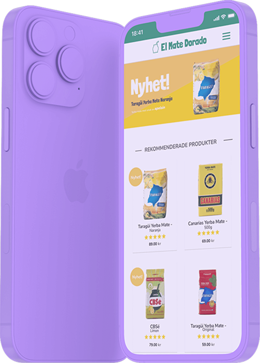 mobile mockup showing front page