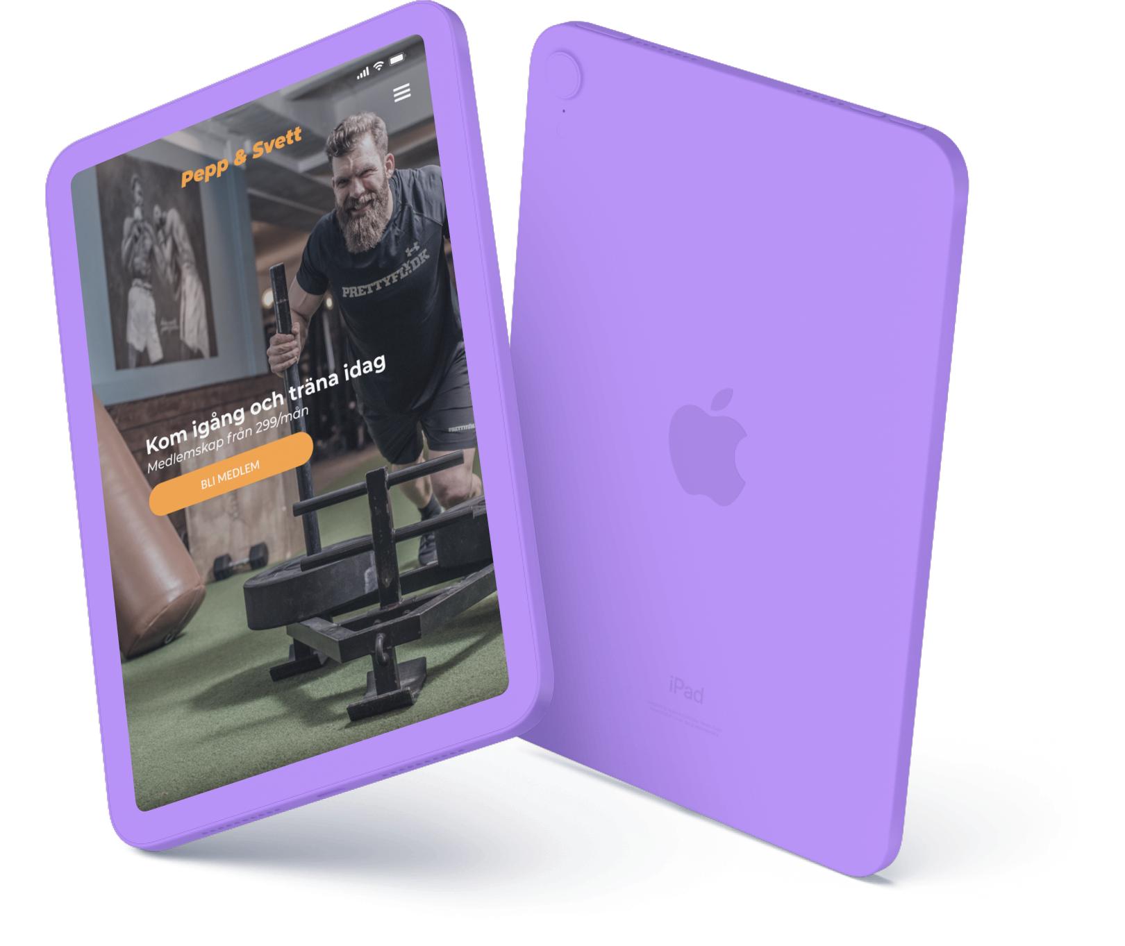 tablet mockup showing front page